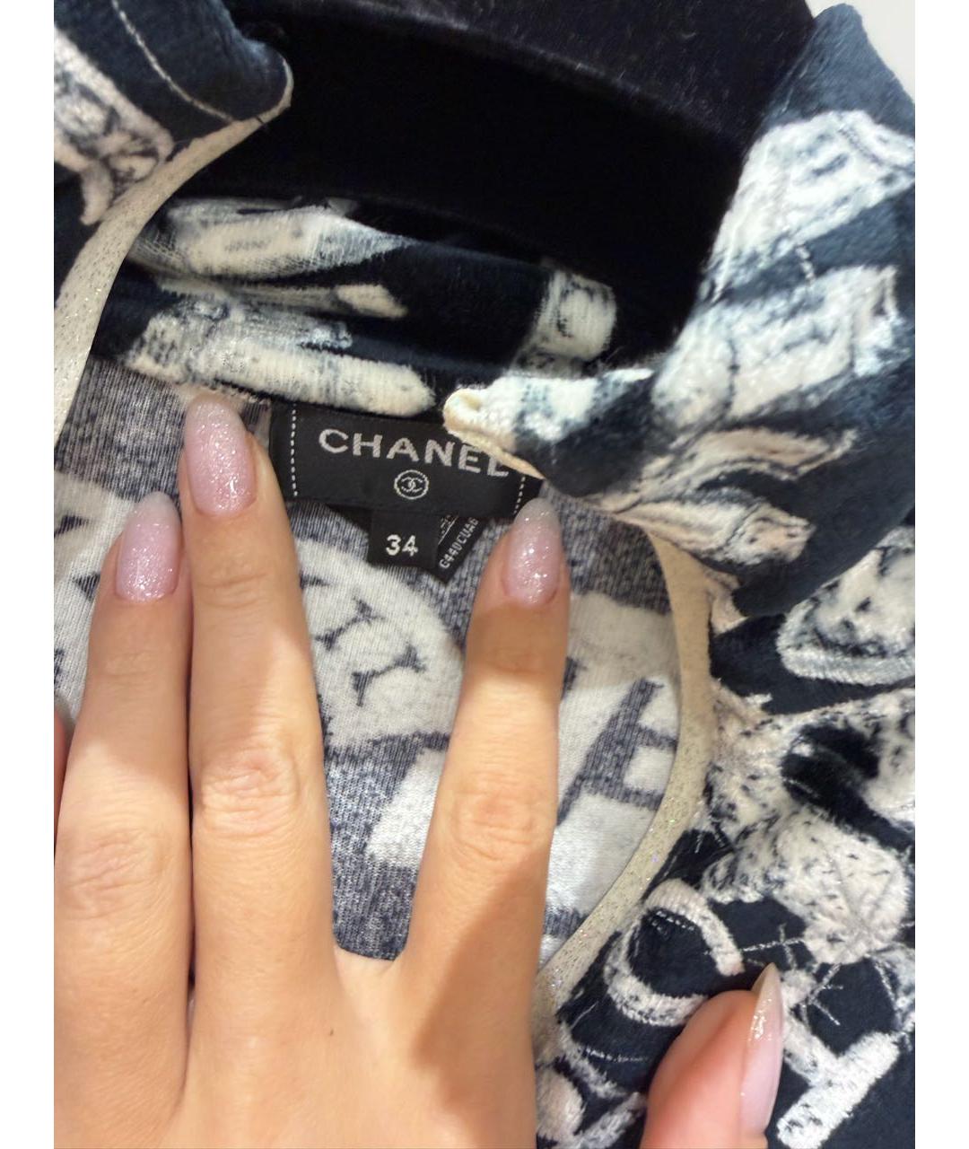 CHANEL Черная велюровая водолазка, фото 2