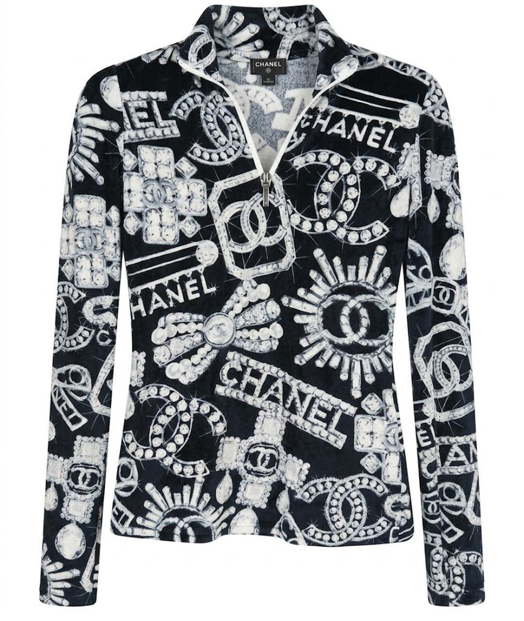 CHANEL Черная велюровая водолазка, фото 1