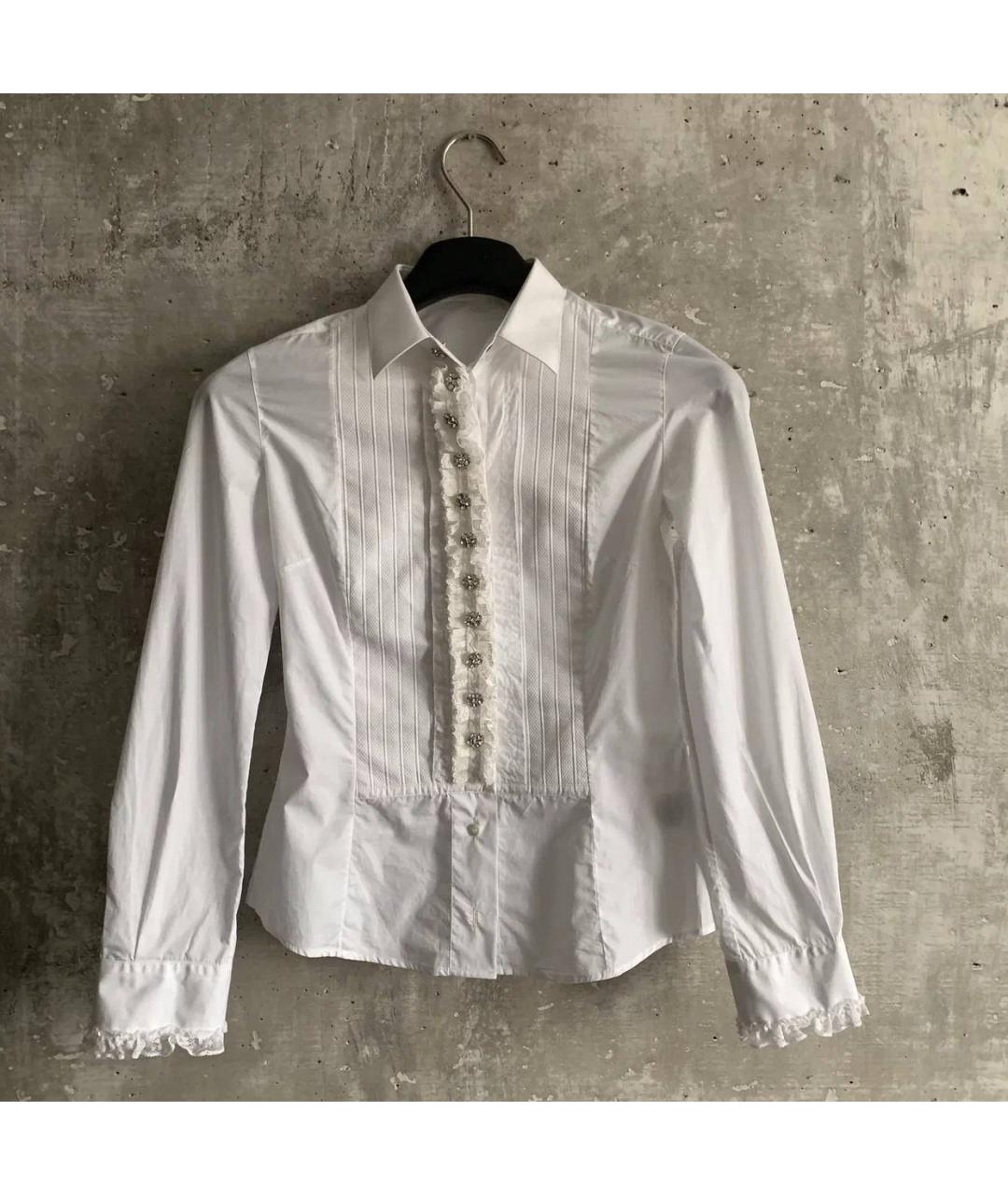 DOLCE&GABBANA Белая хлопковая блузы, фото 8