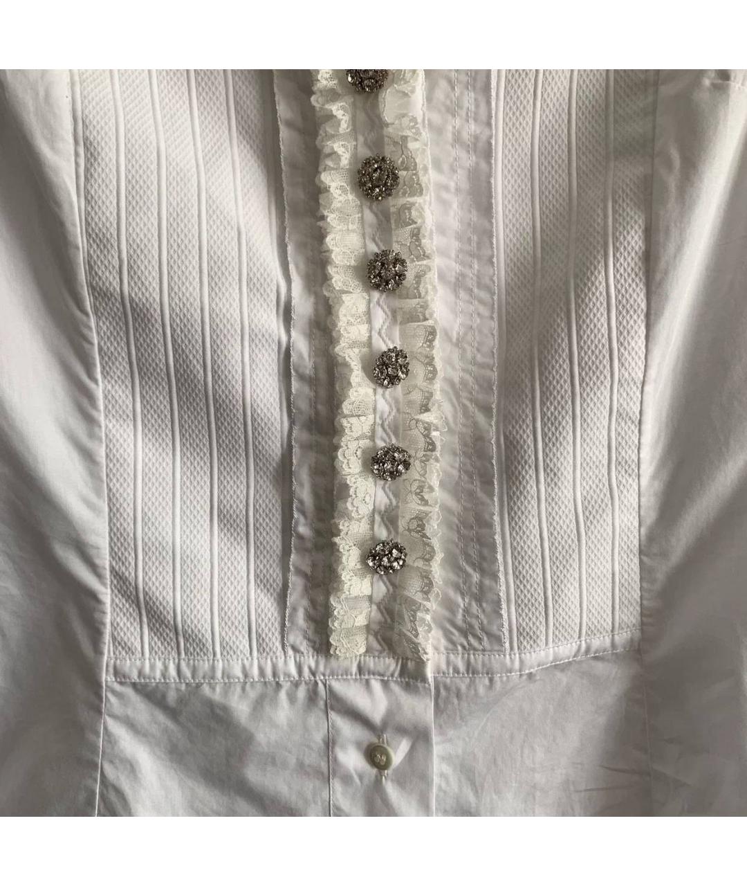 DOLCE&GABBANA Белая хлопковая блузы, фото 3