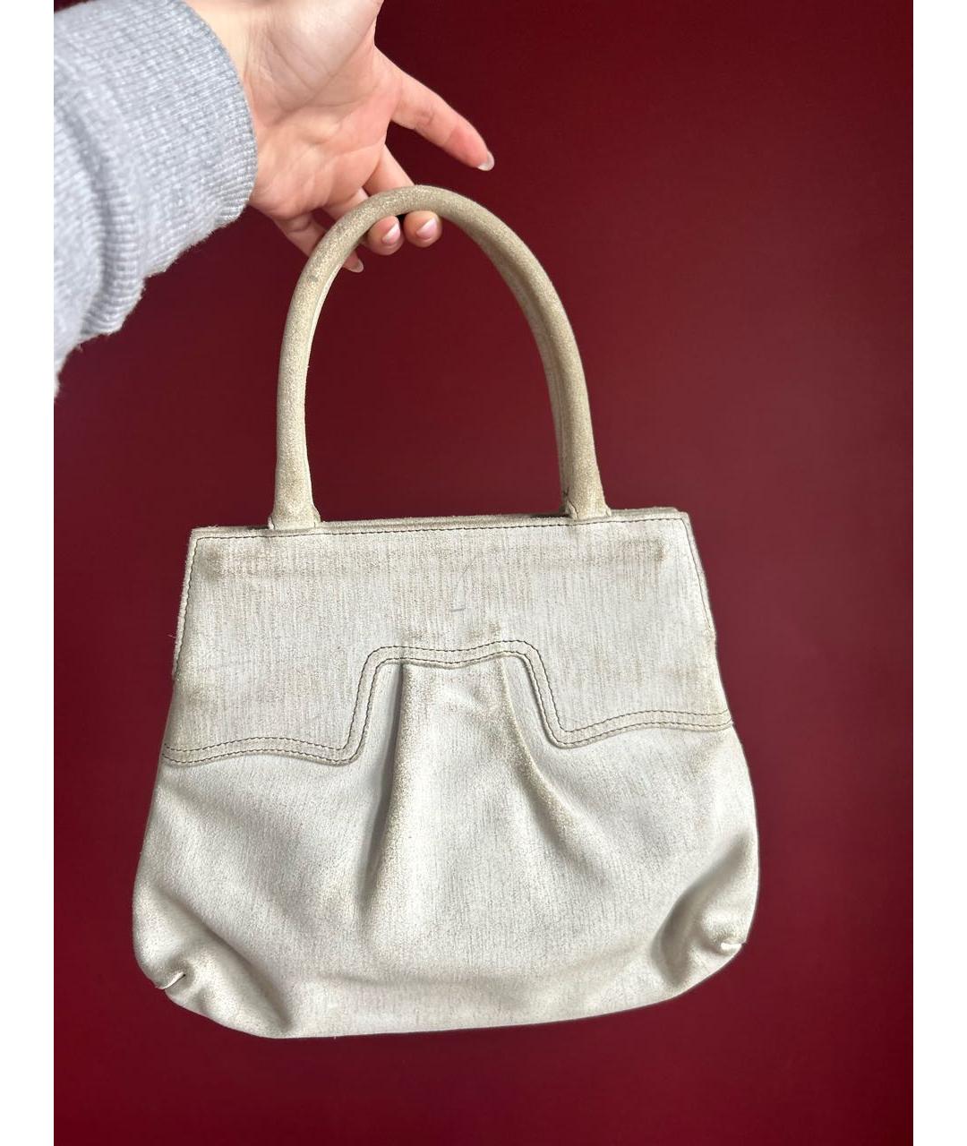 VIVIENNE WESTWOOD Бежевая кожаная сумка с короткими ручками, фото 3