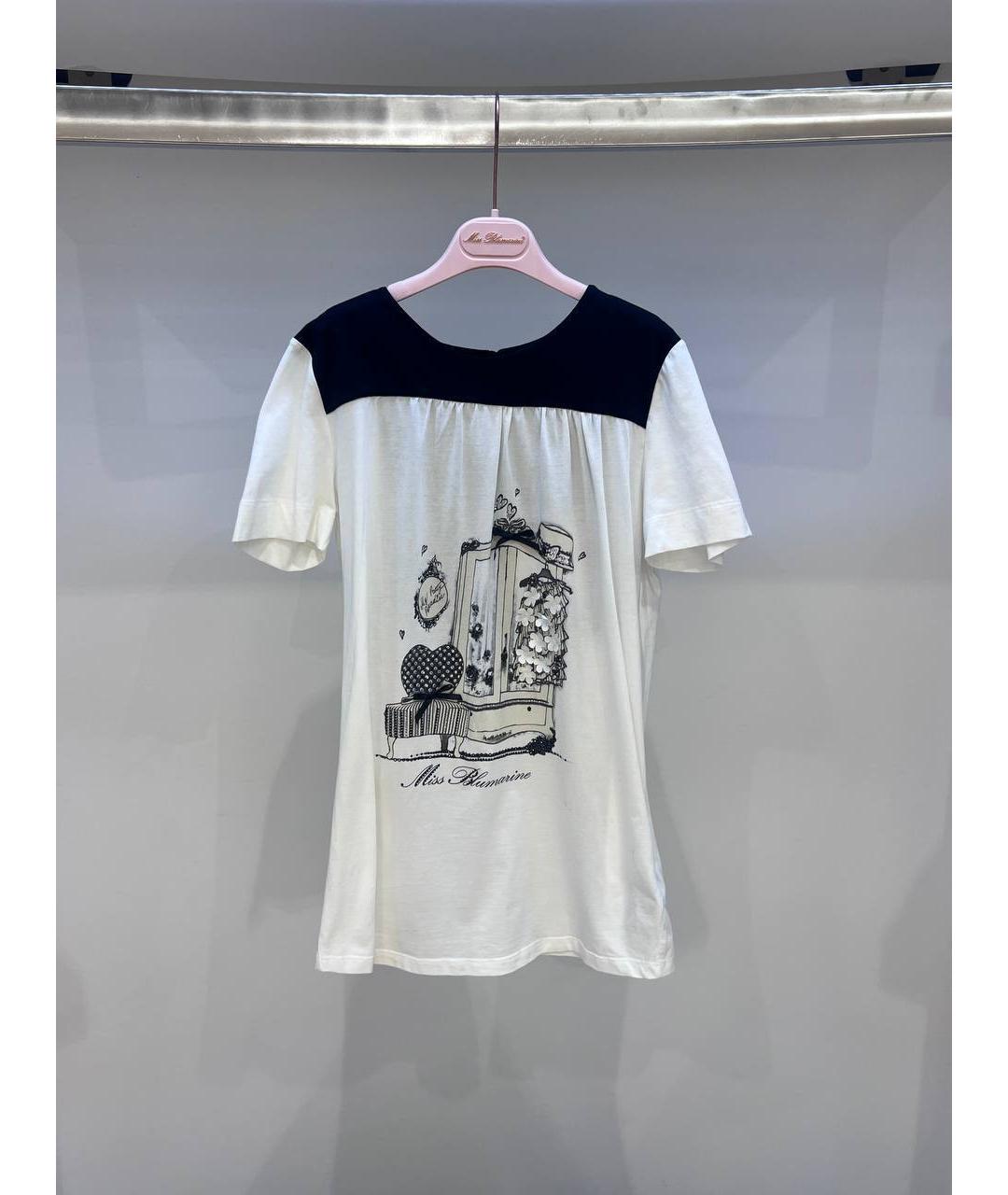 MISS BLUMARINE Белый хлопковый детская футболка / топ, фото 4