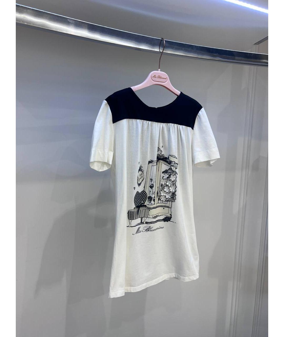 MISS BLUMARINE Белый хлопковый детская футболка / топ, фото 2