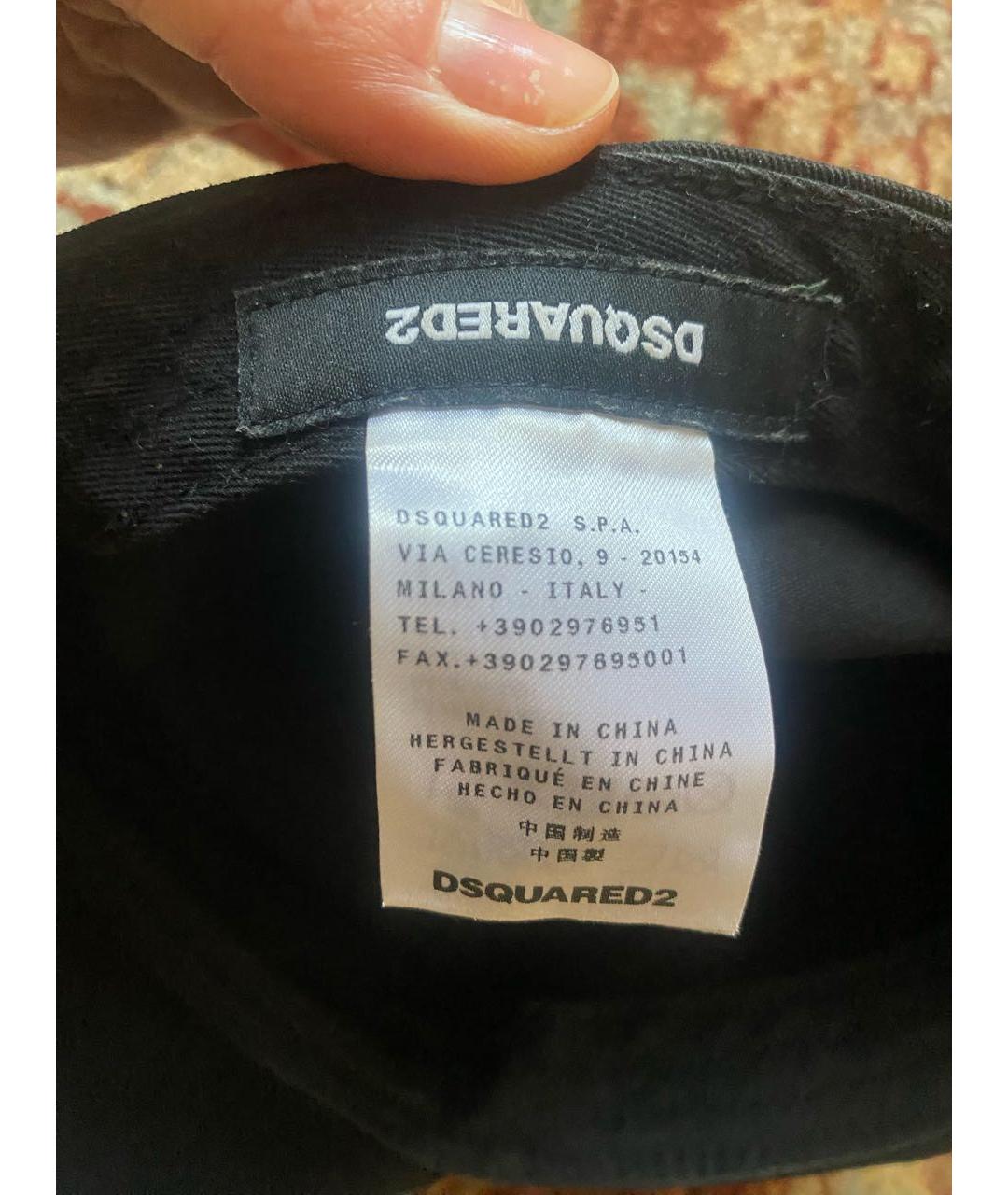 DSQUARED2 Черная хлопковая кепка/бейсболка, фото 4