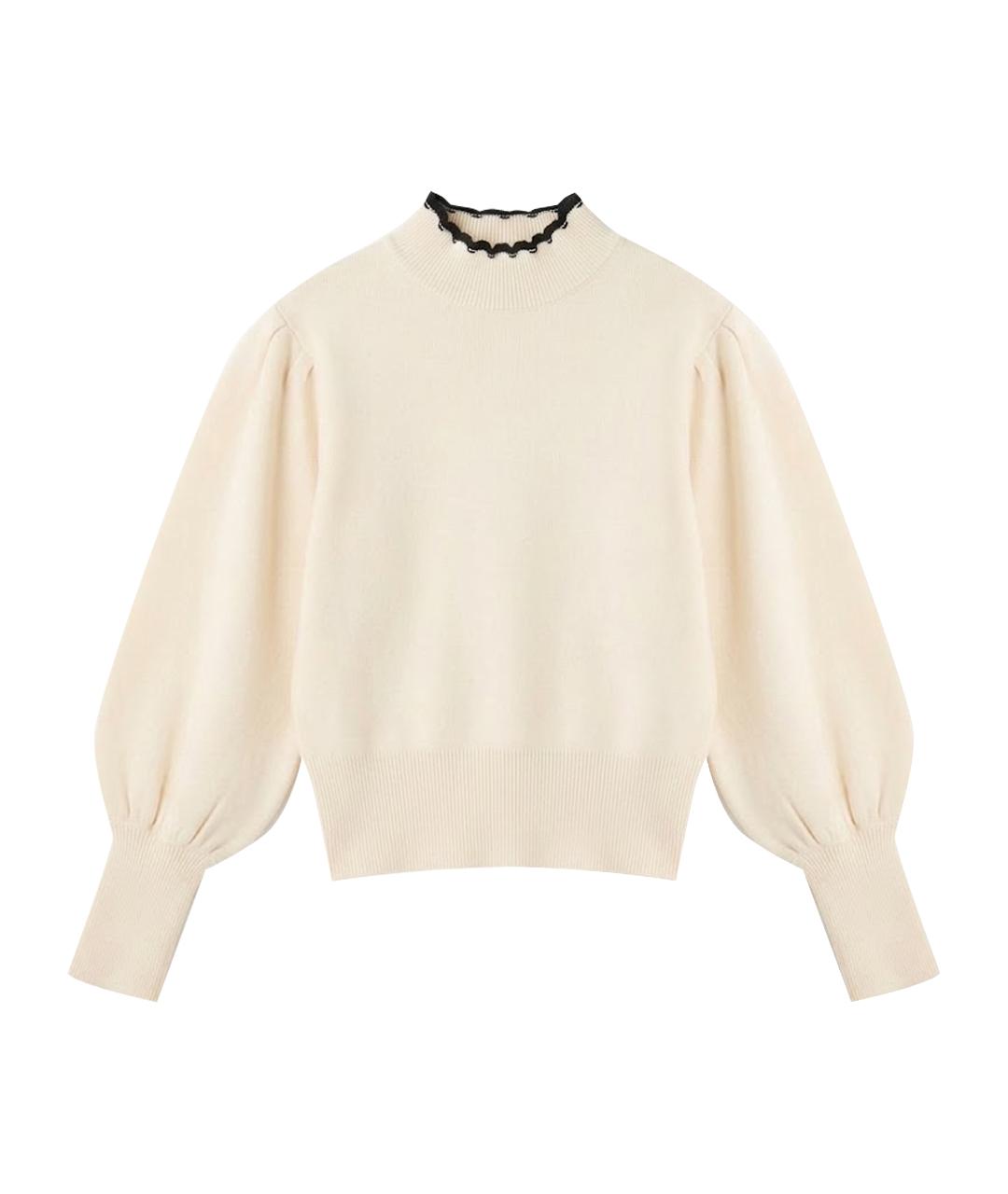 SANDRO Бежевая хлопковая водолазка, фото 1