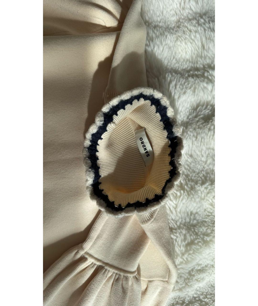 SANDRO Бежевая хлопковая водолазка, фото 2