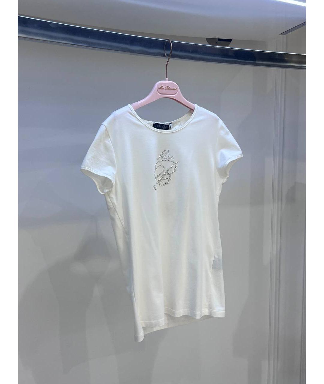 MISS BLUMARINE Белый хлопковый детская футболка / топ, фото 2