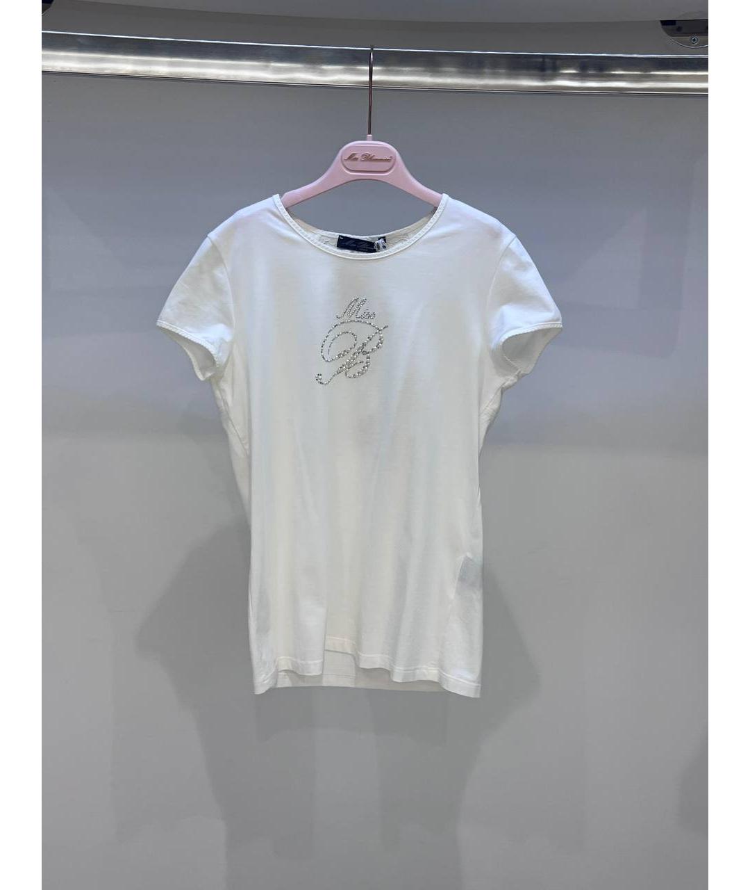 MISS BLUMARINE Белый хлопковый детская футболка / топ, фото 4