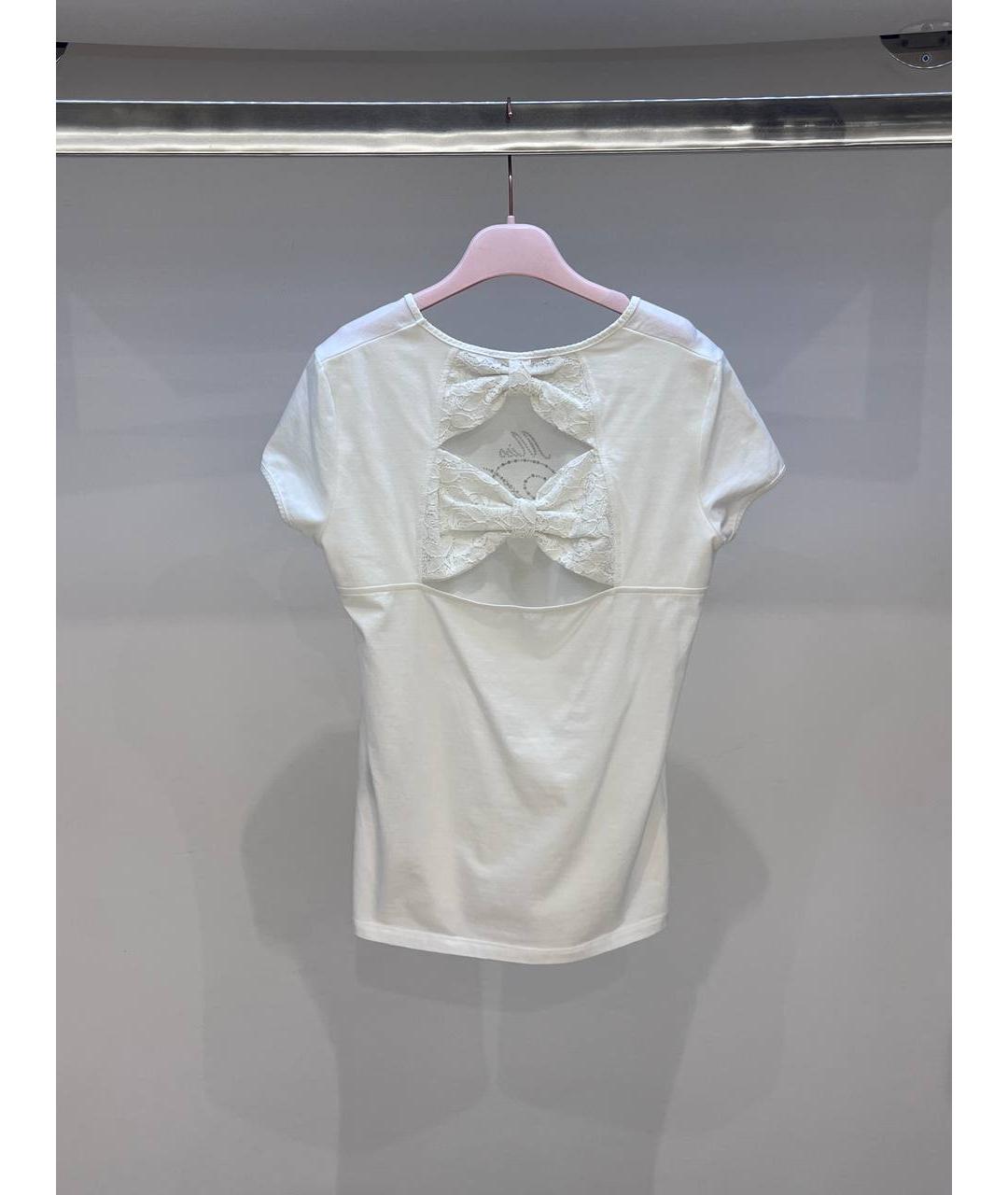 MISS BLUMARINE Белый хлопковый детская футболка / топ, фото 3