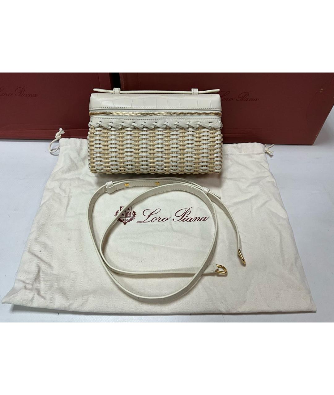 LORO PIANA Белая сумка через плечо, фото 2