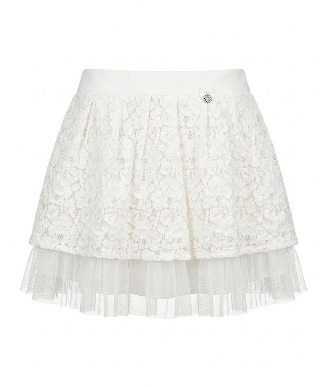 MISS BLUMARINE Белая хлопковая юбка, фото 1