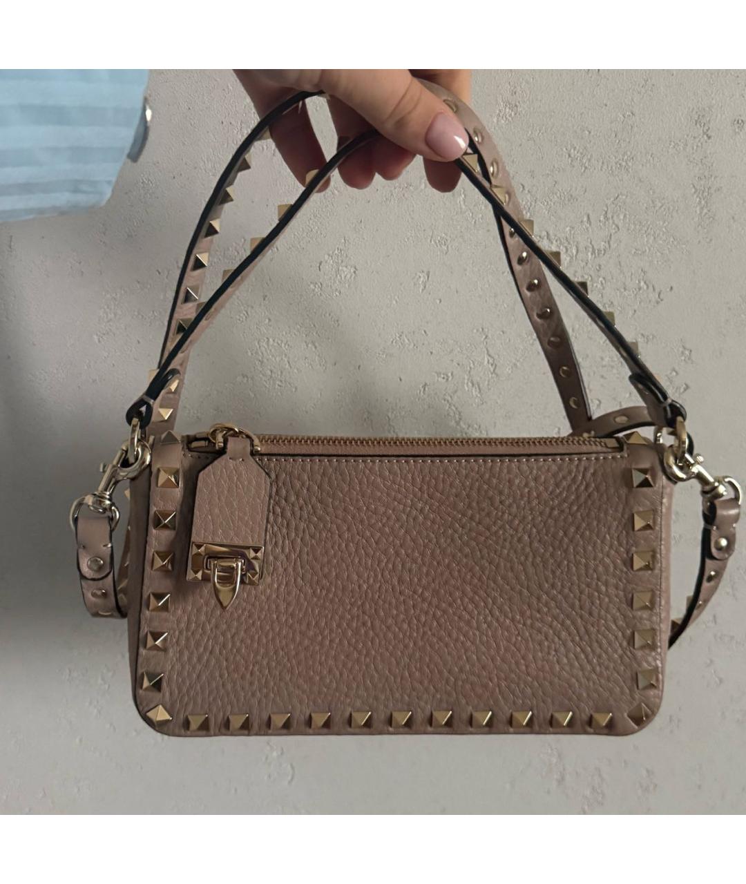 VALENTINO Розовая кожаная сумка через плечо, фото 7