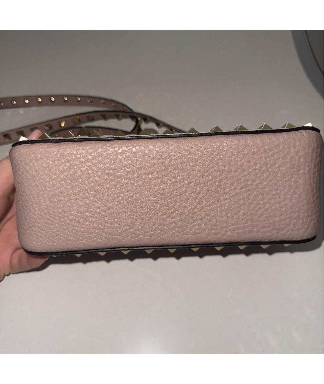 VALENTINO Розовая кожаная сумка через плечо, фото 6