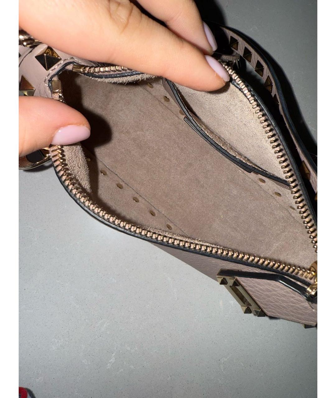 VALENTINO Розовая кожаная сумка через плечо, фото 4