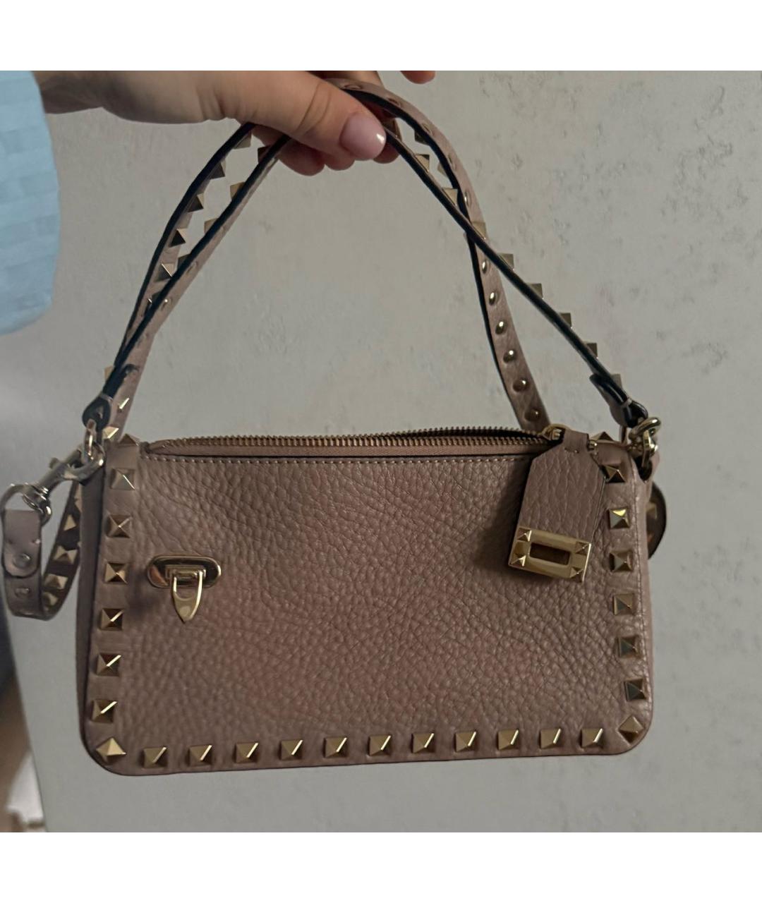 VALENTINO Розовая кожаная сумка через плечо, фото 3