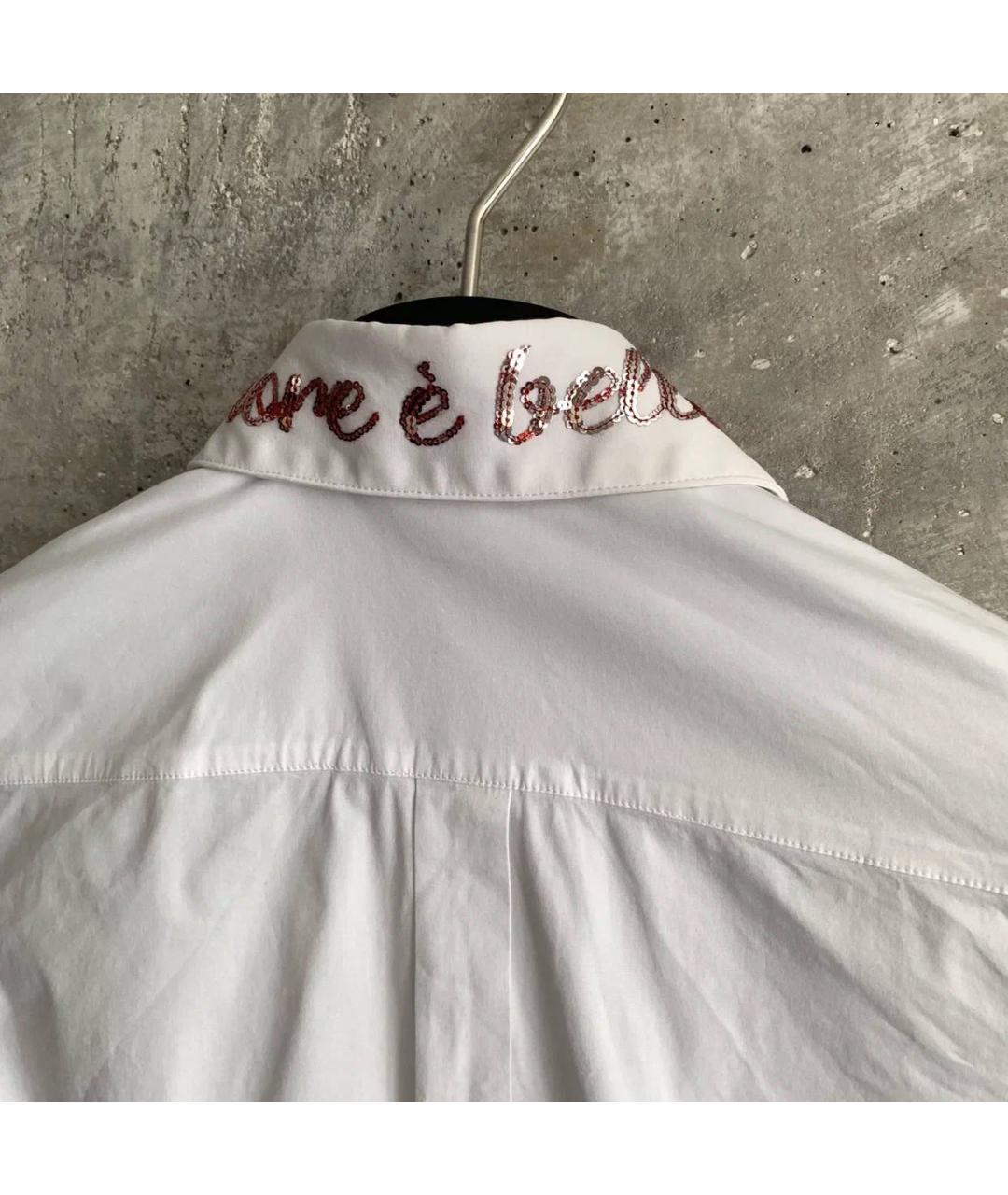 DOLCE&GABBANA Белая хлопко-эластановая блузы, фото 4