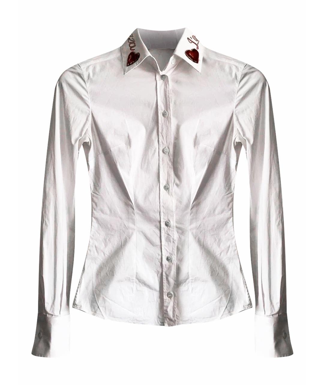 DOLCE&GABBANA Белая хлопко-эластановая блузы, фото 1