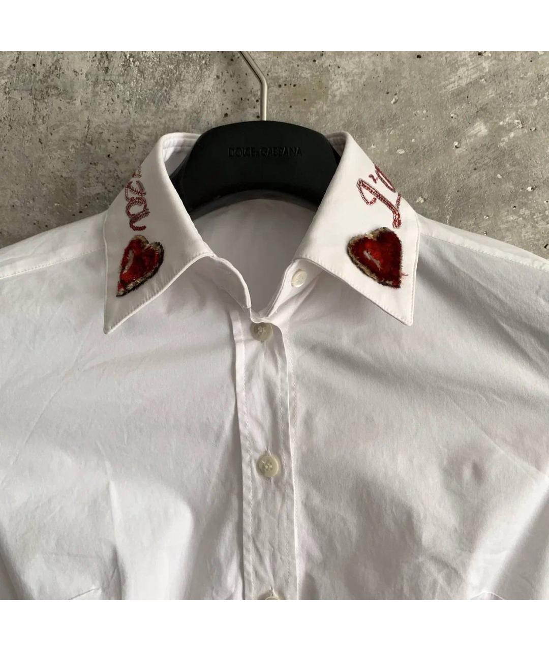 DOLCE&GABBANA Белая хлопко-эластановая блузы, фото 7