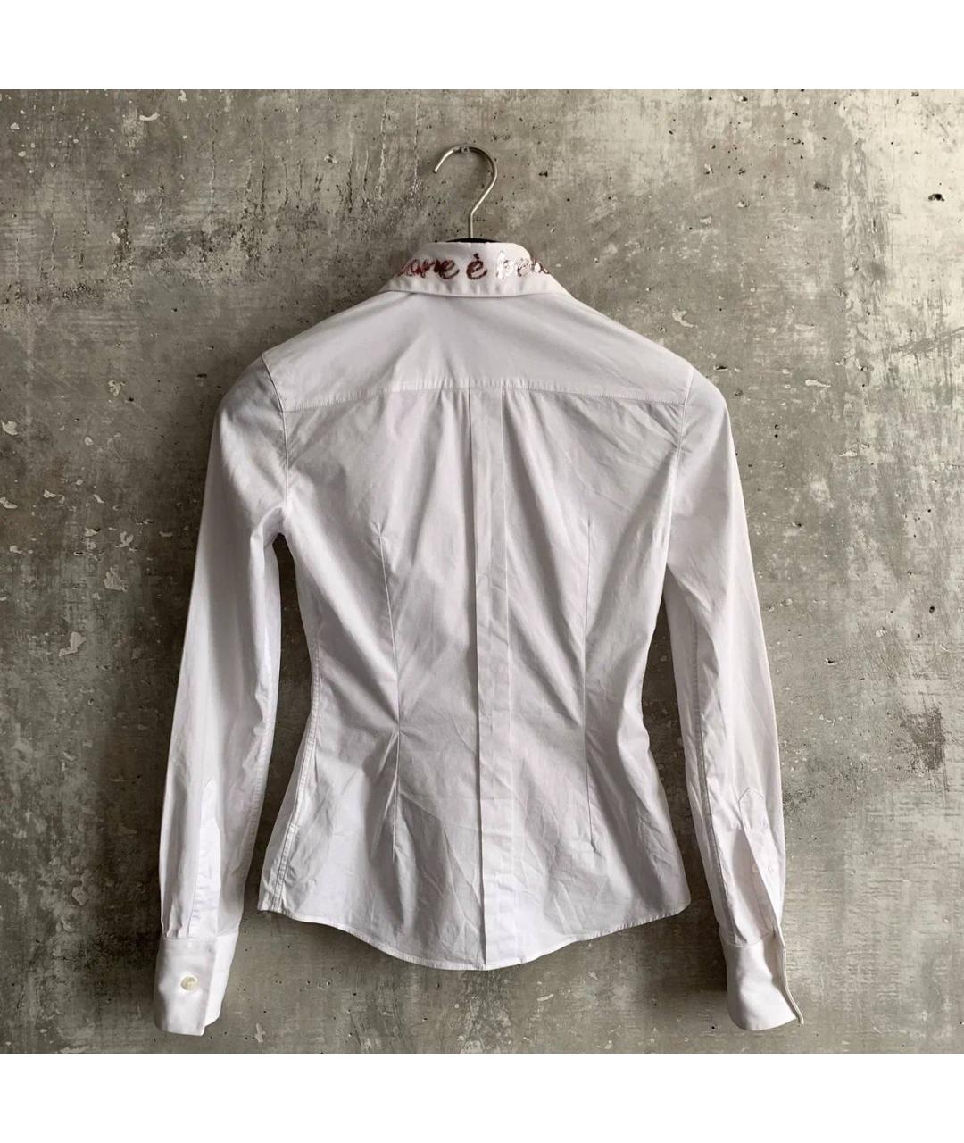 DOLCE&GABBANA Белая хлопко-эластановая блузы, фото 2