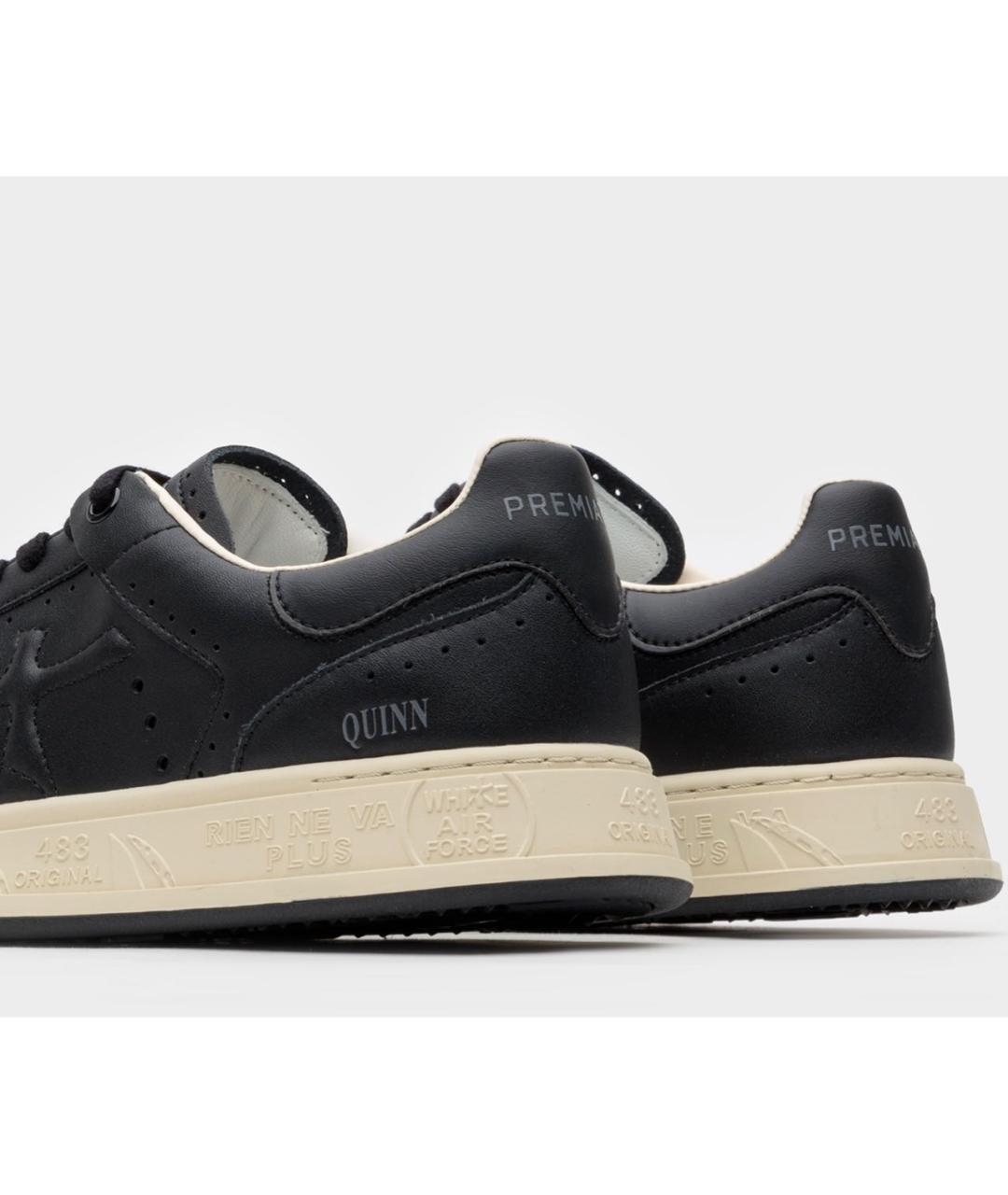 PREMIATA Черные кожаные низкие кроссовки / кеды, фото 5