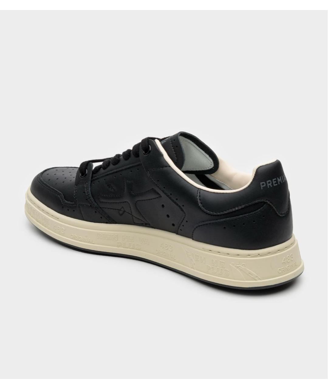 PREMIATA Черные кожаные низкие кроссовки / кеды, фото 4