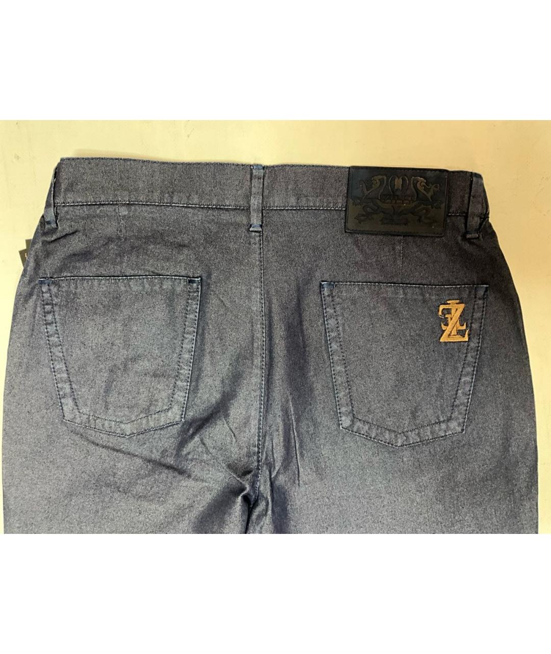 ZILLI Синие хлопковые прямые джинсы, фото 6