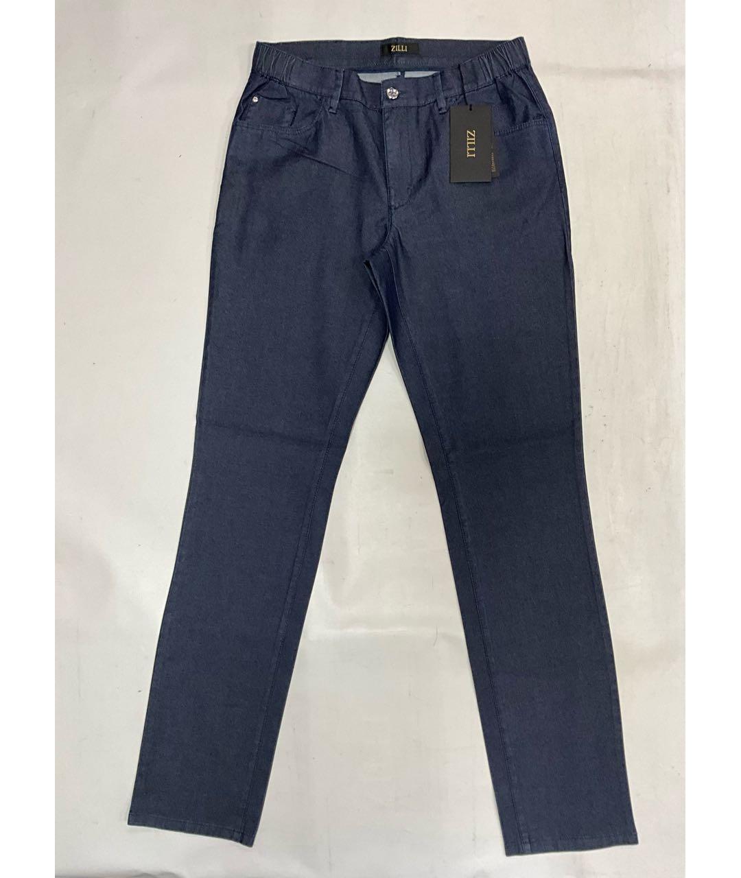 ZILLI Синие хлопковые прямые джинсы, фото 9