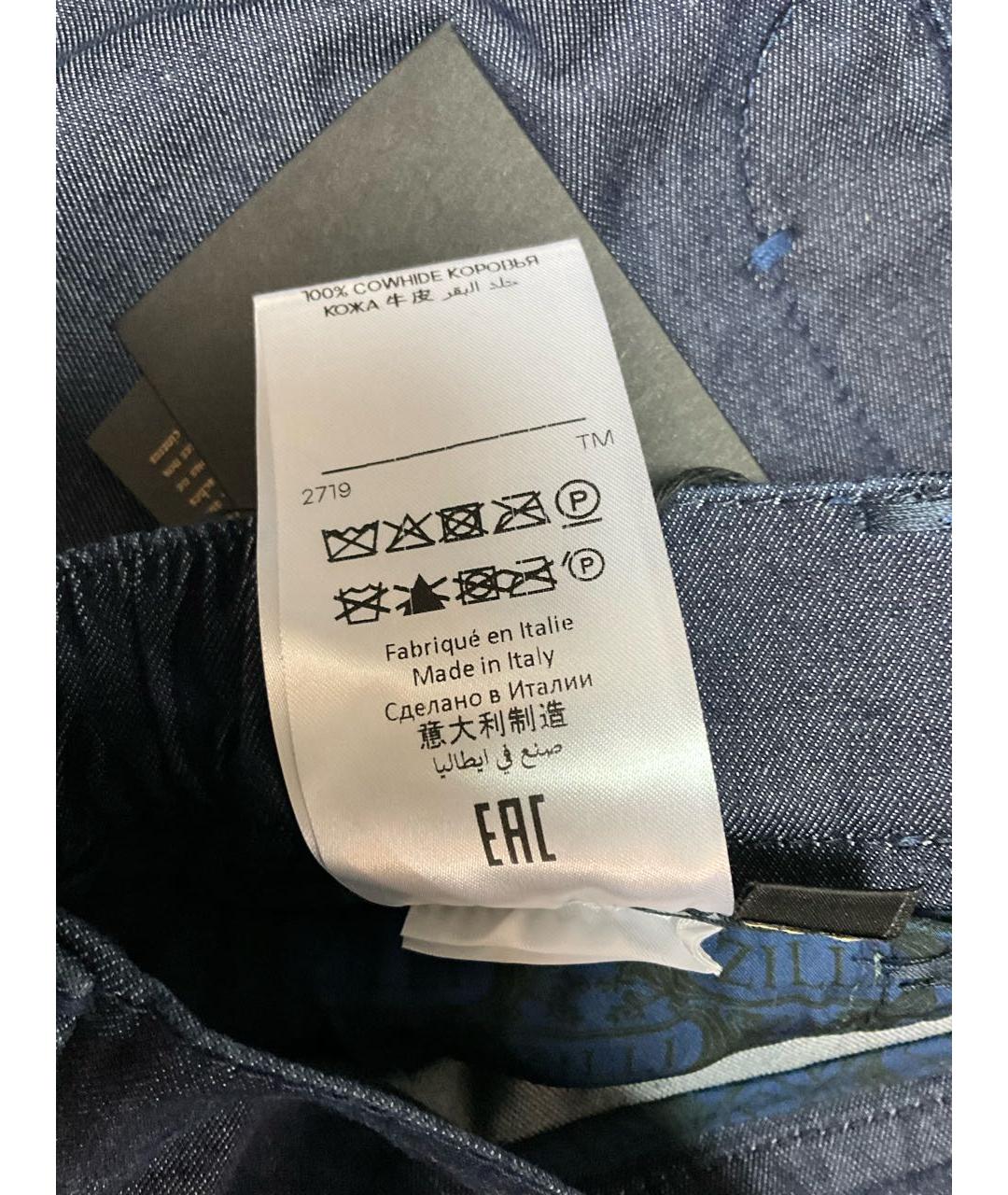 ZILLI Синие хлопковые прямые джинсы, фото 8