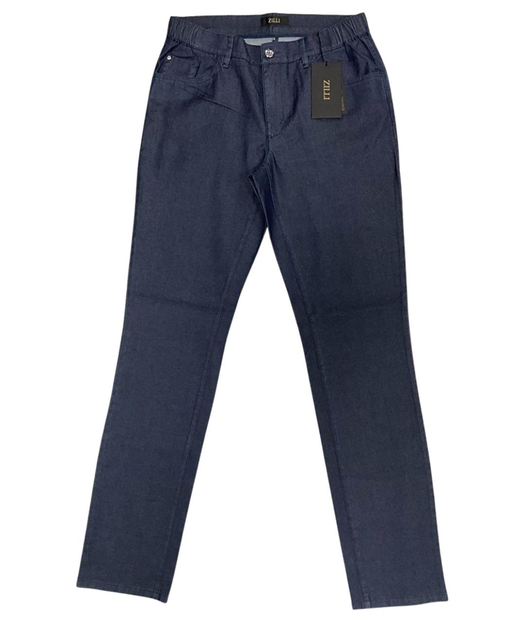 ZILLI Синие хлопковые прямые джинсы, фото 1