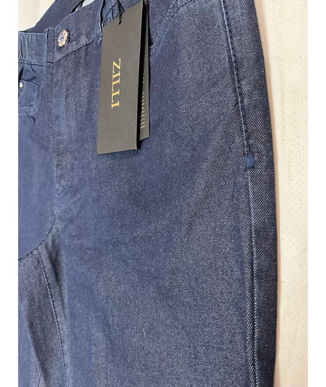 ZILLI Синие хлопковые прямые джинсы, фото 2