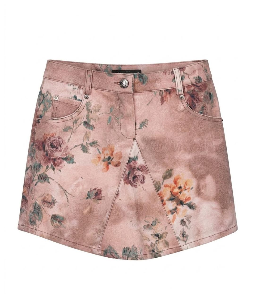 MISS BLUMARINE Розовая деним юбка, фото 1