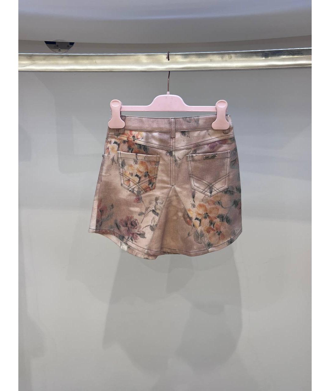 MISS BLUMARINE Розовая деним юбка, фото 3