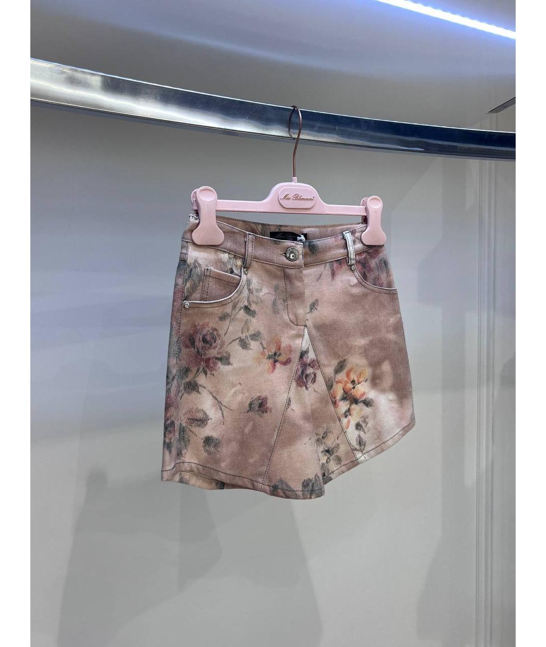 MISS BLUMARINE Розовая деним юбка, фото 2