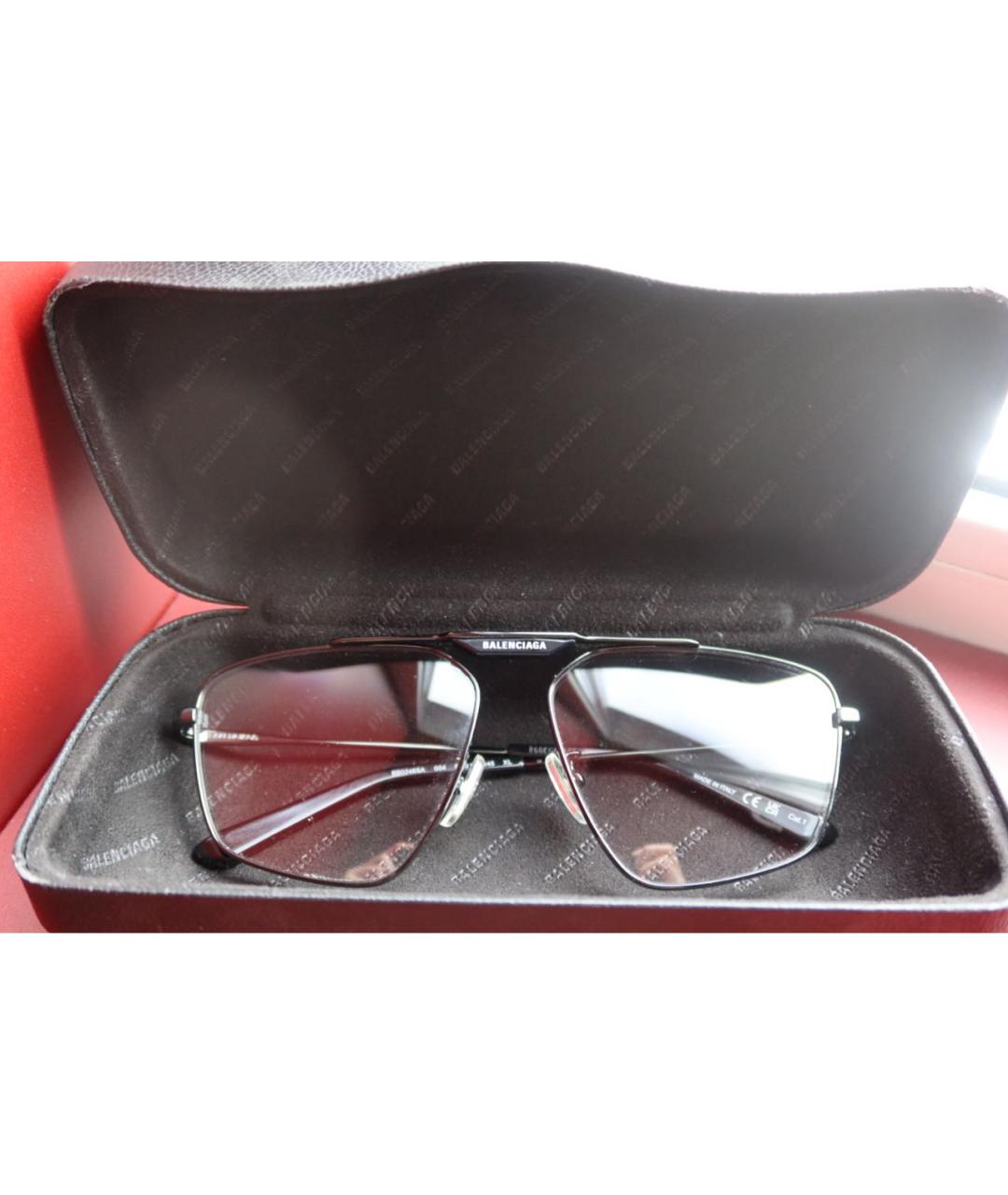 BALENCIAGA Антрацитовые металлические солнцезащитные очки, фото 4