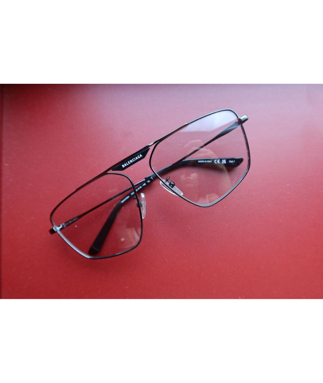 BALENCIAGA Антрацитовые металлические солнцезащитные очки, фото 7