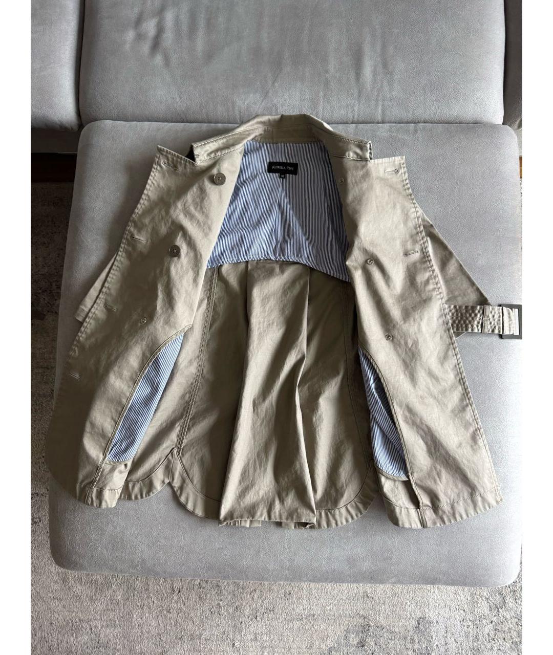 PATRIZIA PEPE Бежевый хлопковый тренч/плащ, фото 4