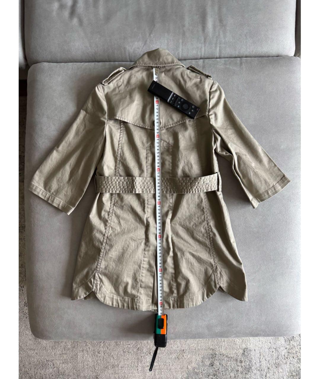 PATRIZIA PEPE Бежевый хлопковый тренч/плащ, фото 8