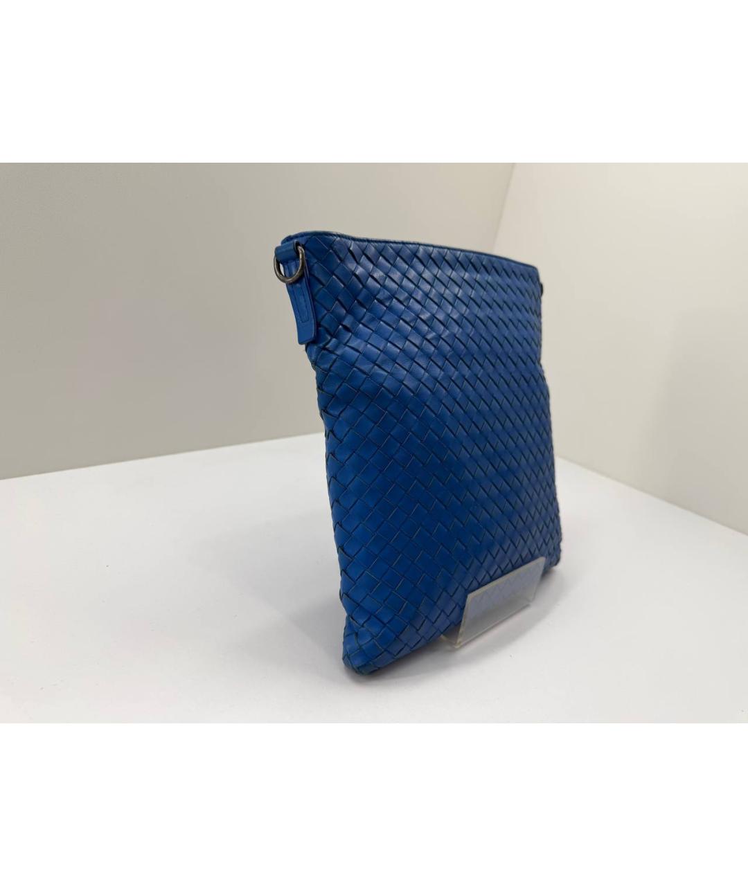 BOTTEGA VENETA Синяя кожаная сумка на плечо, фото 7