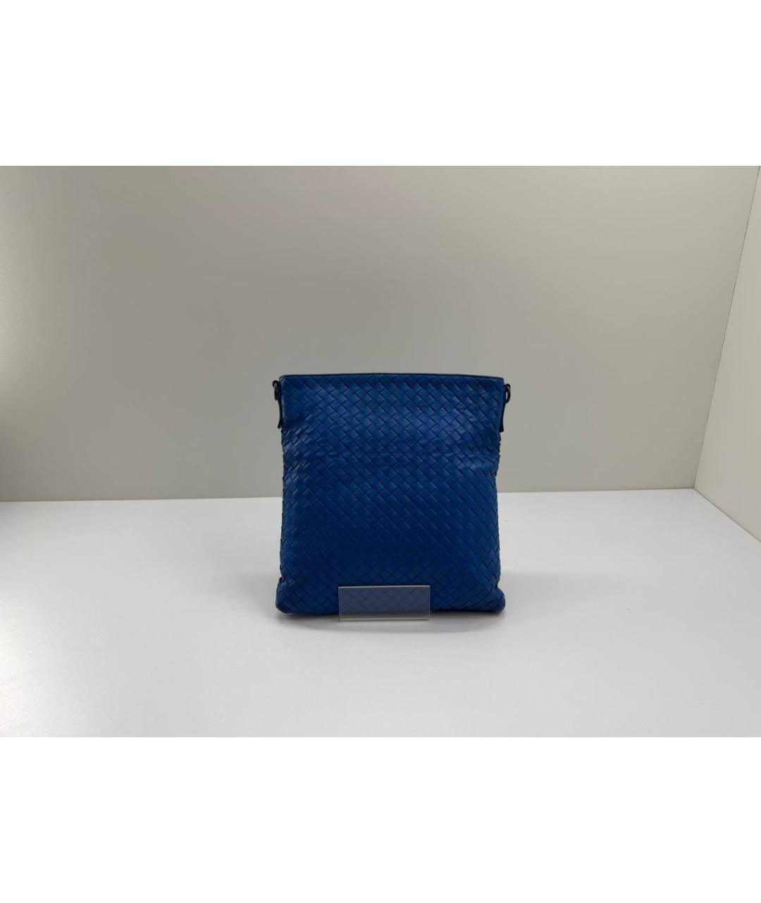 BOTTEGA VENETA Синяя кожаная сумка на плечо, фото 10