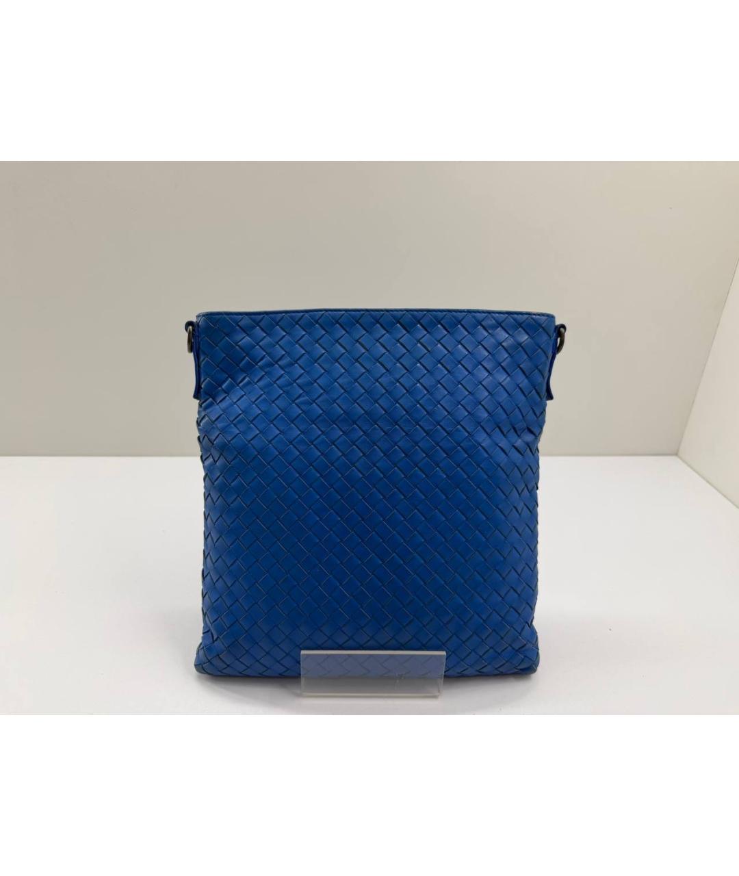 BOTTEGA VENETA Синяя кожаная сумка на плечо, фото 6