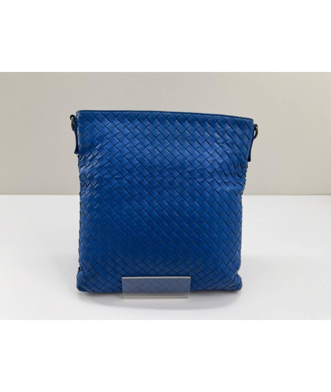 BOTTEGA VENETA Синяя кожаная сумка на плечо, фото 2