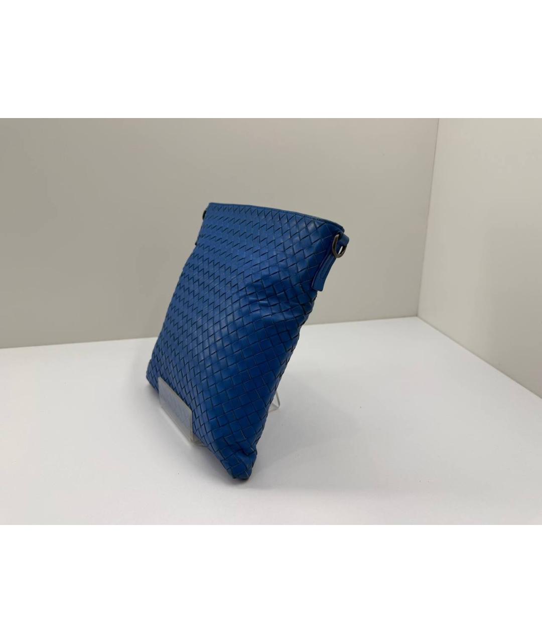 BOTTEGA VENETA Синяя кожаная сумка на плечо, фото 5