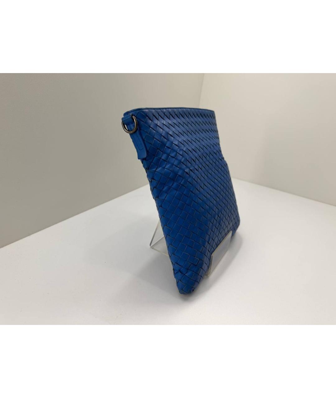 BOTTEGA VENETA Синяя кожаная сумка на плечо, фото 4
