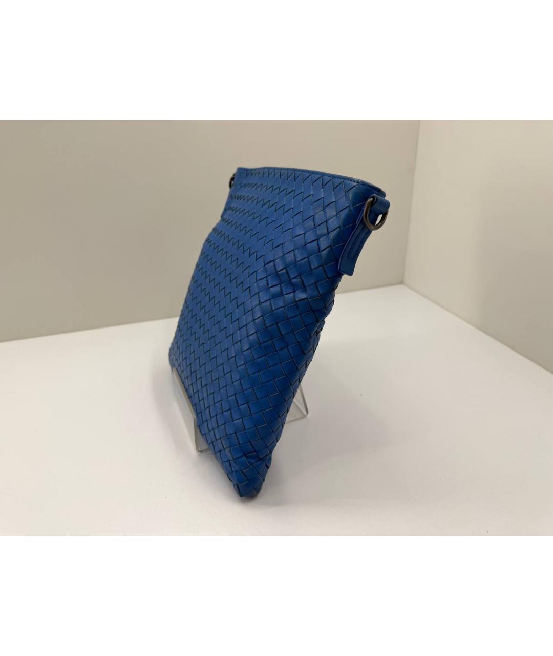 BOTTEGA VENETA Синяя кожаная сумка на плечо, фото 8