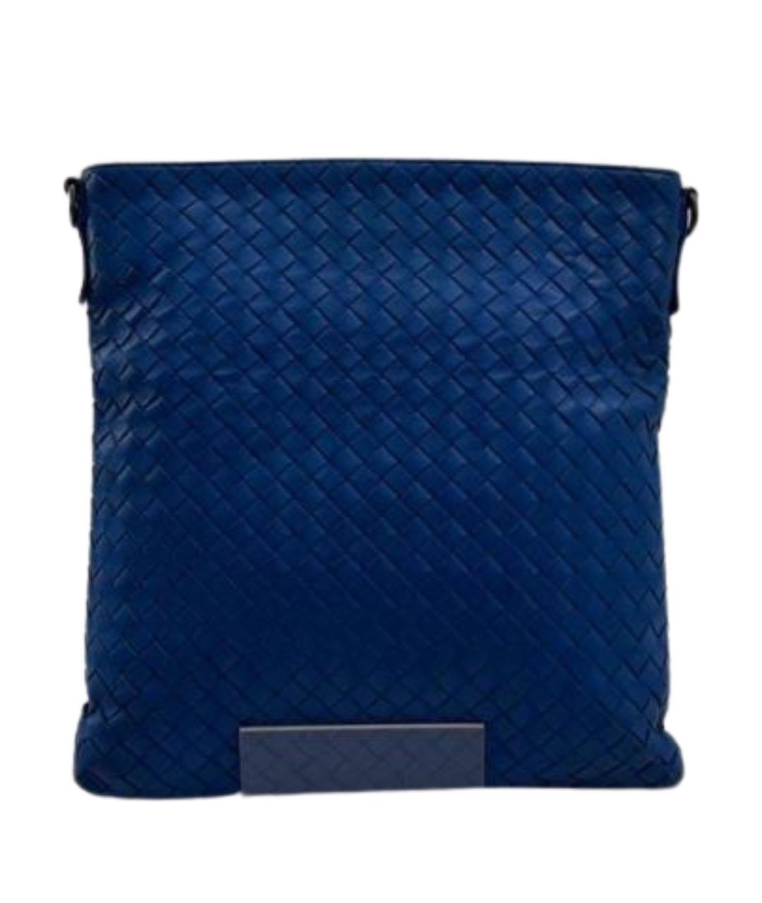 BOTTEGA VENETA Синяя кожаная сумка на плечо, фото 1
