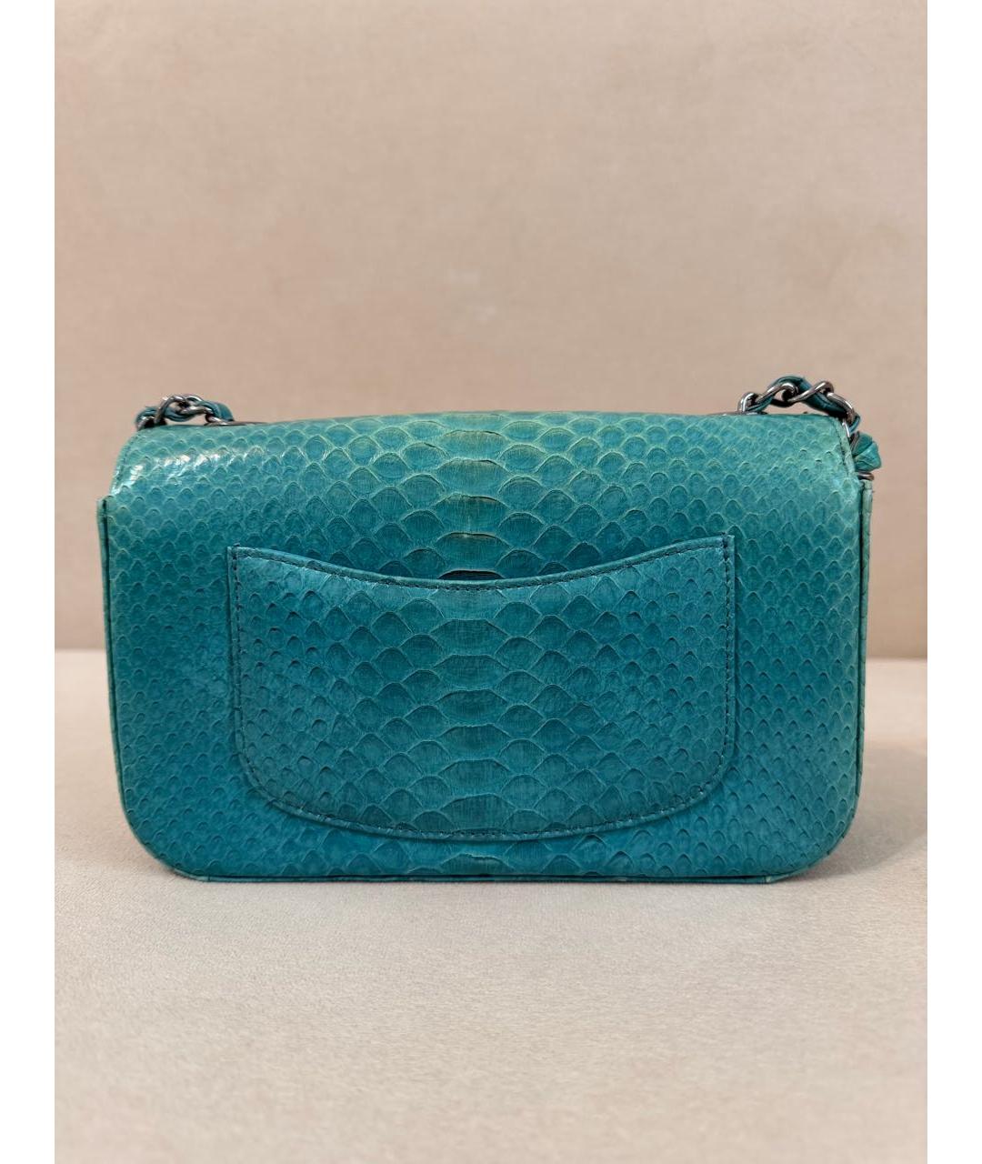 CHANEL Бирюзовая кожаная сумка через плечо, фото 3