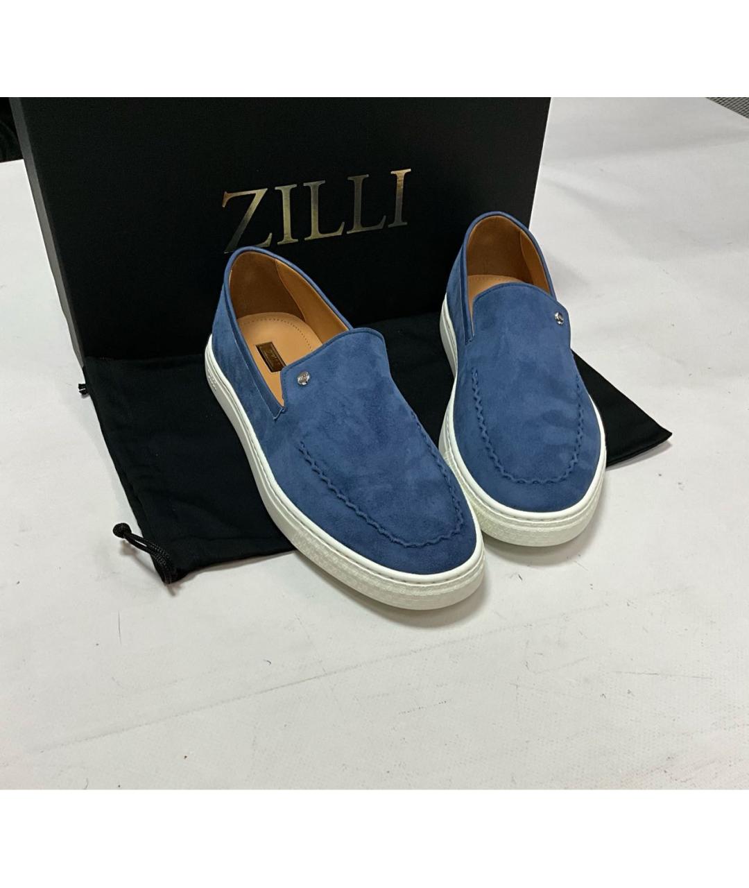 ZILLI Синие замшевые лоферы, фото 2