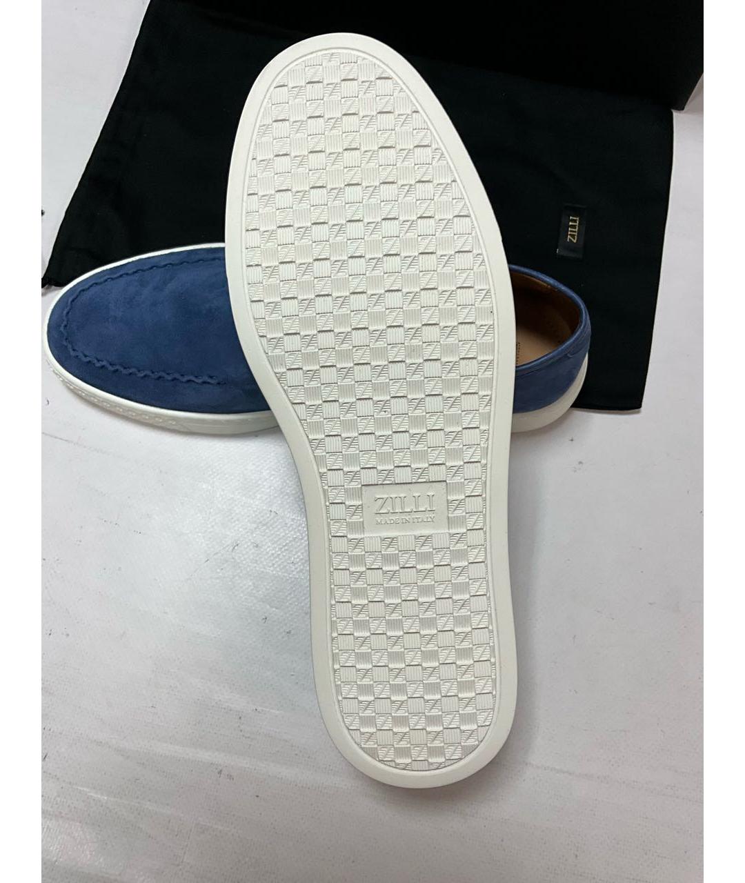 ZILLI Синие замшевые лоферы, фото 6