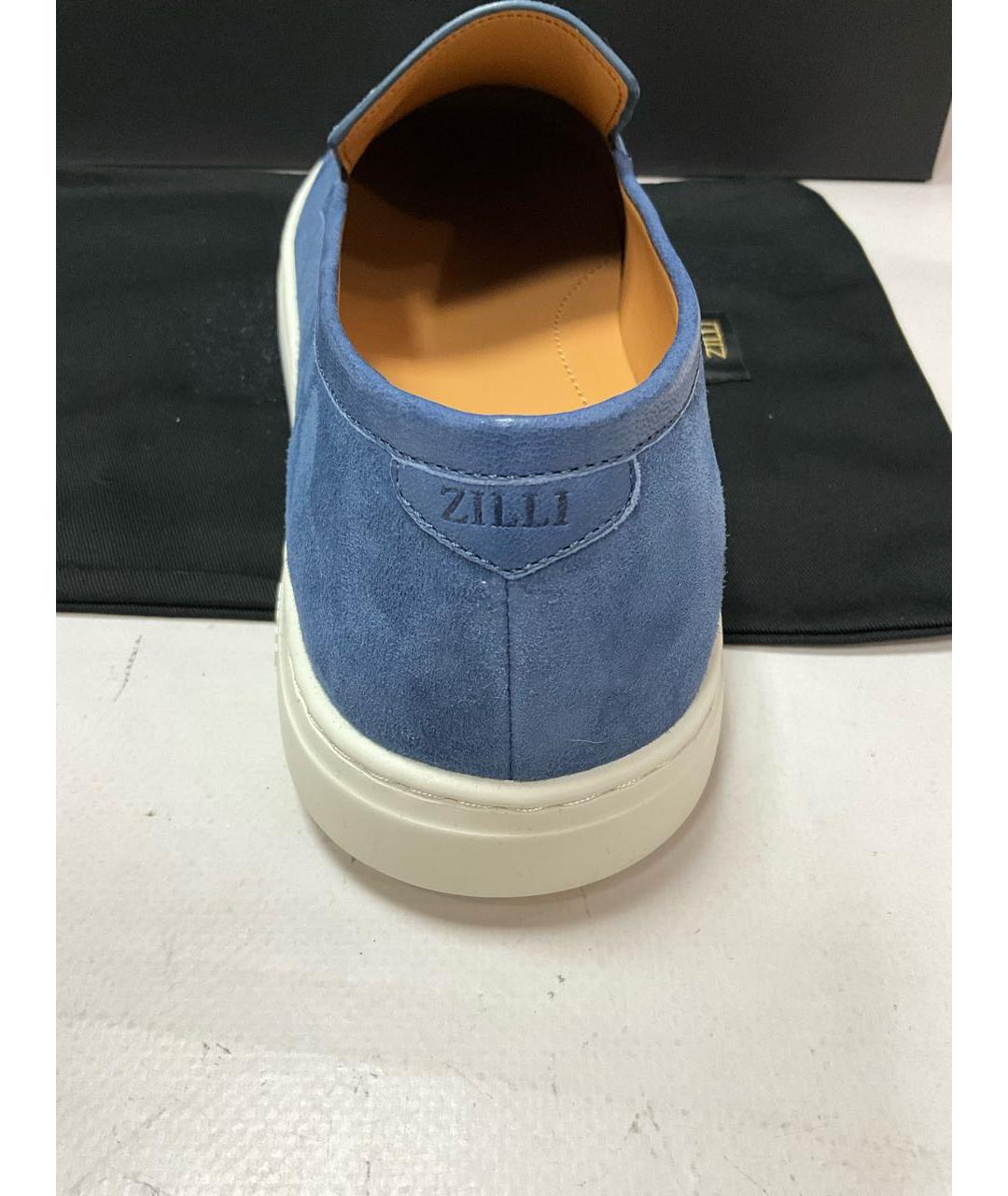 ZILLI Синие замшевые лоферы, фото 7