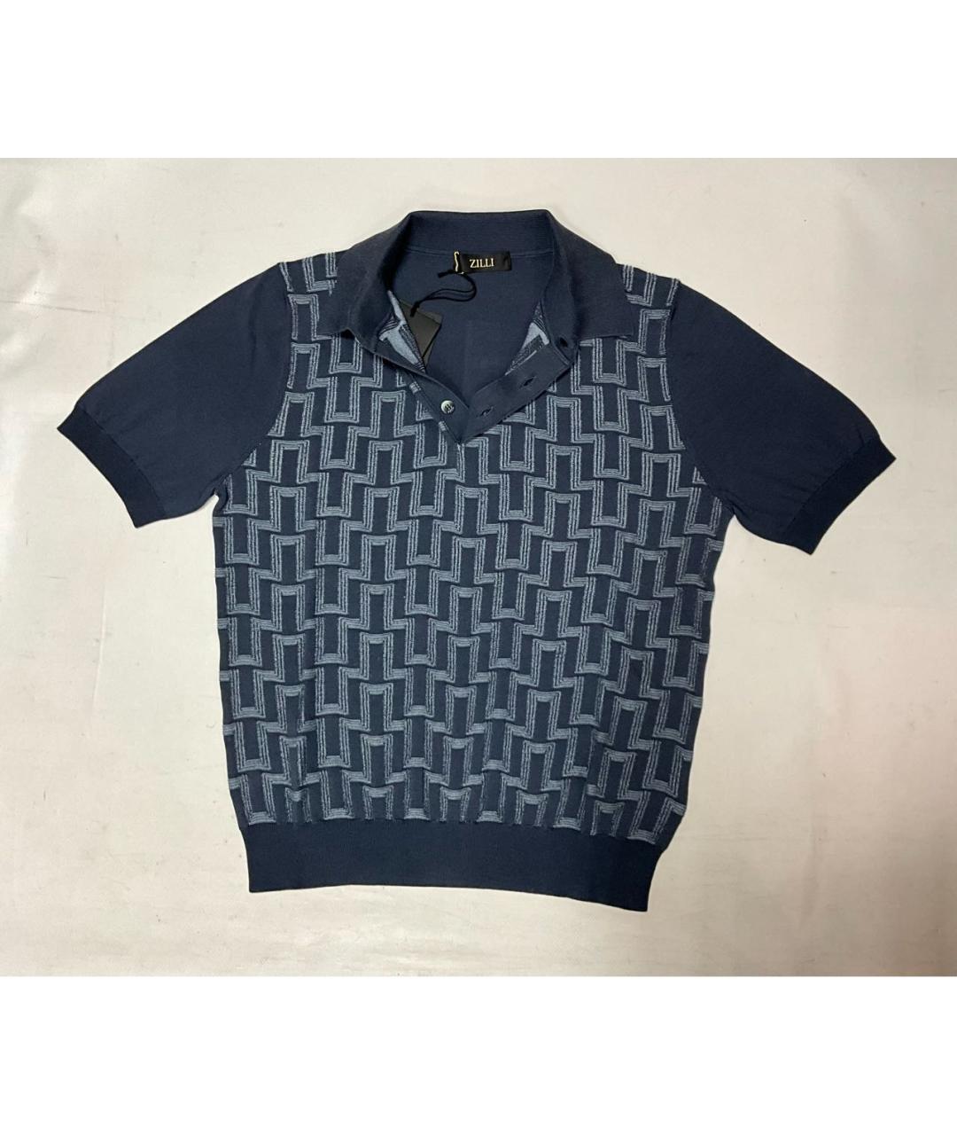 ZILLI Синее поло с коротким рукавом, фото 2